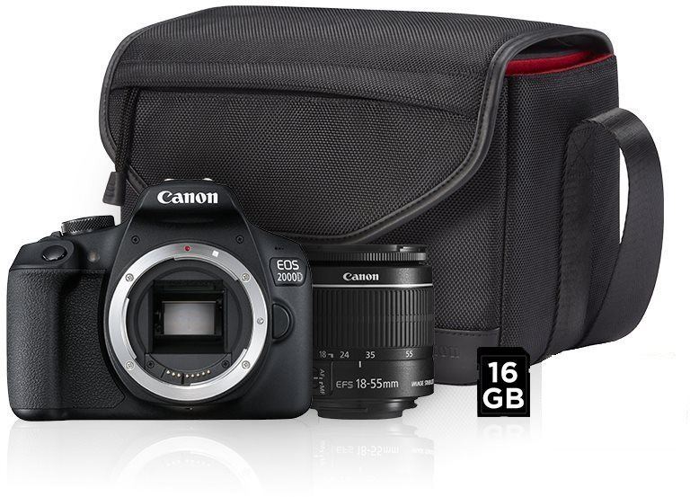 Digitální fotoaparát Canon EOS 2000D + EF-S 18-55 mm f/3,5-5,6 DC III Value Up Kit