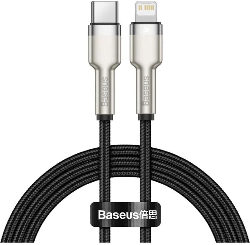 Datový kabel Baseus Cafule Series nabíjecí / datový kabel USB-C na Lightning PD 20W 2m, černá
