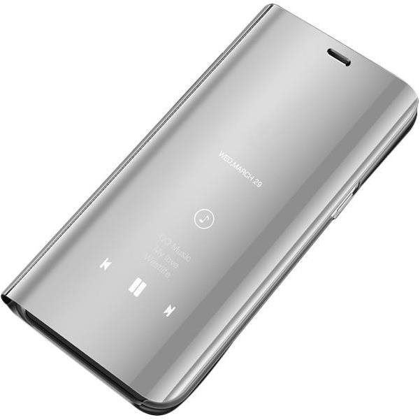 Pouzdro na mobil Clear View knížkové pouzdro na Samsung Galaxy S10 Lite, stříbrné
