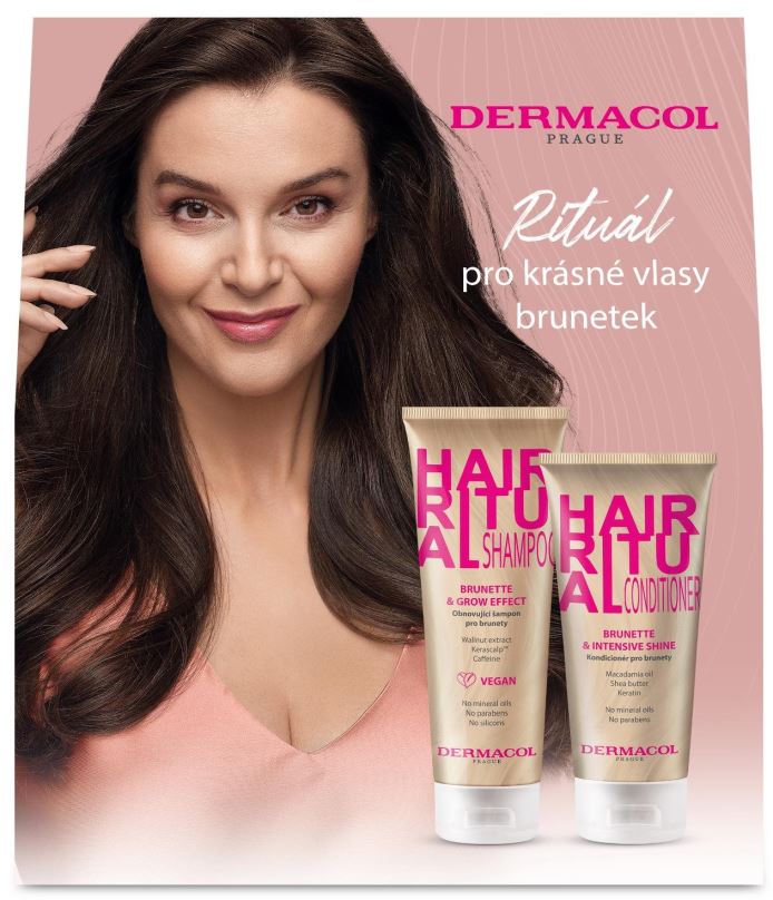 Dárková kosmetická sada DERMACOL Hair Ritual Brunette Set 450 ml