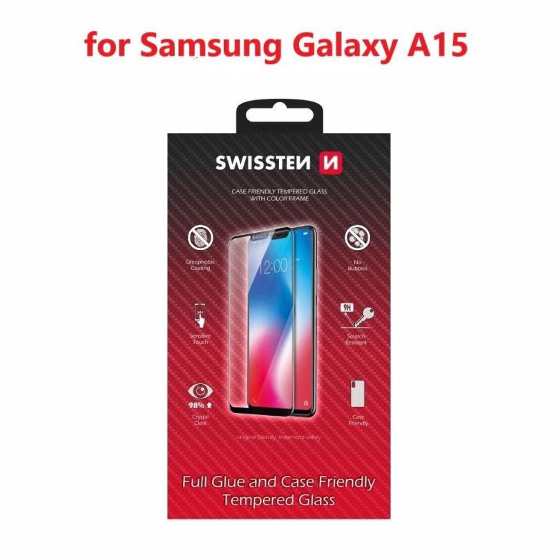 Ochranné sklo Swissten 3D Full Glue Samsung Galaxy A15 černé