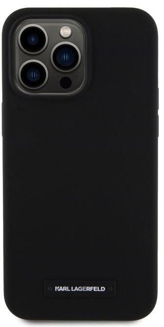 Kryt na mobil Karl Lagerfeld Liquid Silicone Plaque MagSafe Zadní Kryt pro iPhone 15 Pro Black