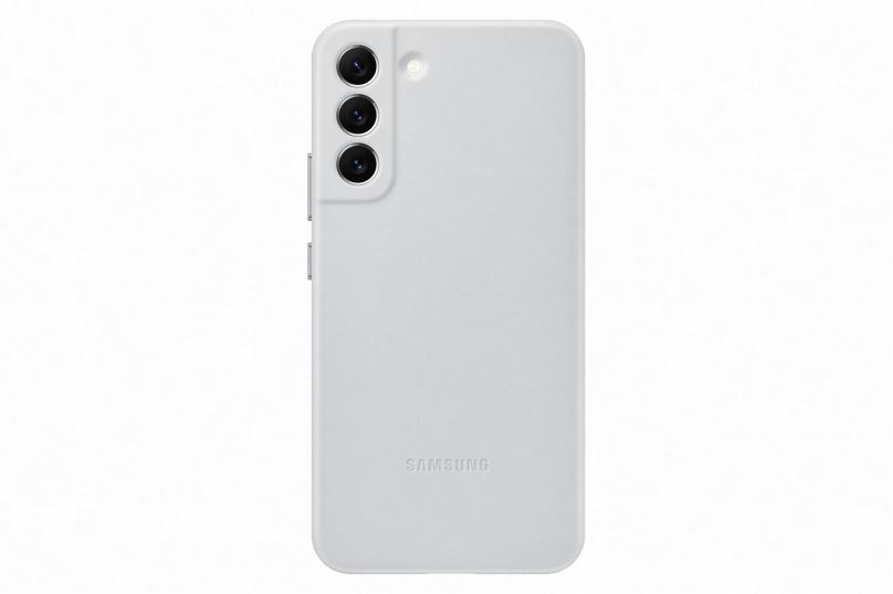 Kryt na mobil Samsung Galaxy S22+ 5G Kožený zadní kryt světle šedý