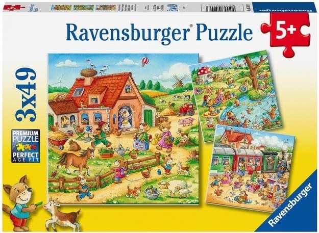 Puzzle Ravensburger puzzle 052493 Prázdniny na venkově 3x49 dílků