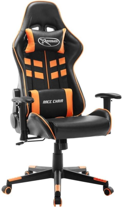 Herní židle SHUMEE Herní židle černá a oranžová umělá kůže, 20508