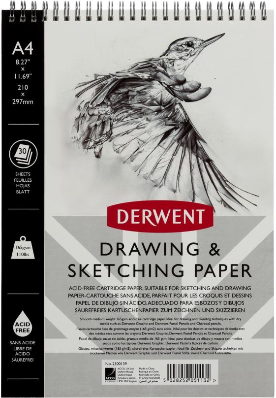 Skicák DERWENT Drawing & Sketching Paper A4 / 30 listů / 165g/m2