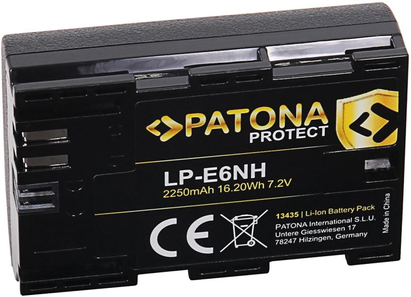 Baterie pro fotoaparát PATONA pro Canon LP-E6NH 2250mAh Li-Ion Protect EOS R5/R6