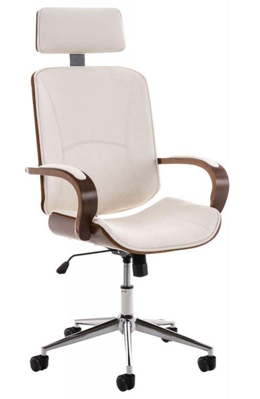 Kancelářská židle BHM GERMANY Dayton, ořechová / bílá