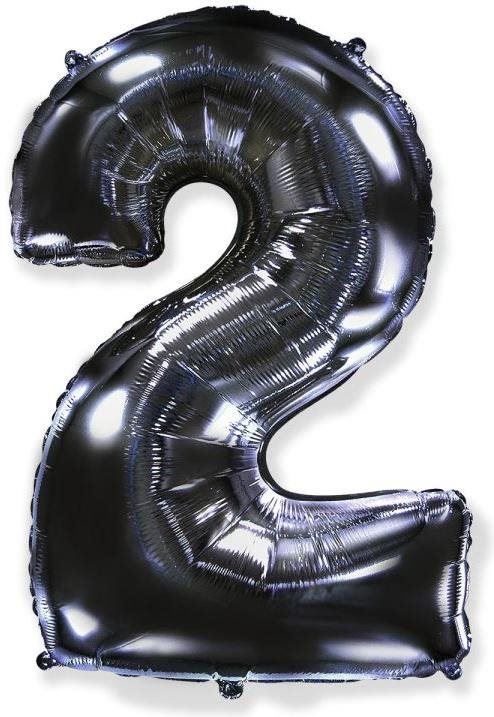 Nafukovací balonek Balón foliový číslice černá - black 102 cm - 2