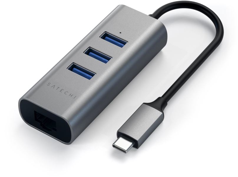 USB Hub Satechi Aluminium Type-C Hub (3x USB 3.0,Ethernet) - Space Gray