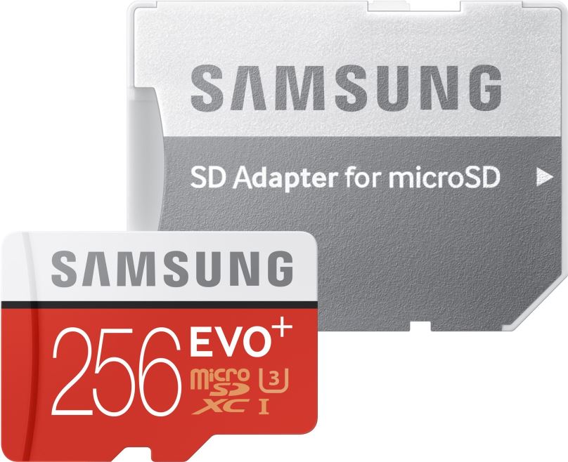 Paměťová karta Samsung MicroSDXC 256GB EVO Plus + SD adaptér