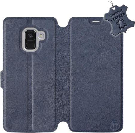 Kryt na mobil Flip pouzdro na mobil Samsung Galaxy A8 2018 - Modré - kožené -   Blue Leather