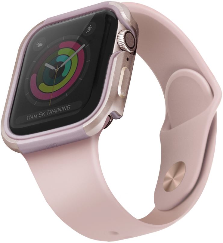 Ochranný kryt na hodinky Uniq Valencia pro Apple Watch 44mm Blush Gold růžový