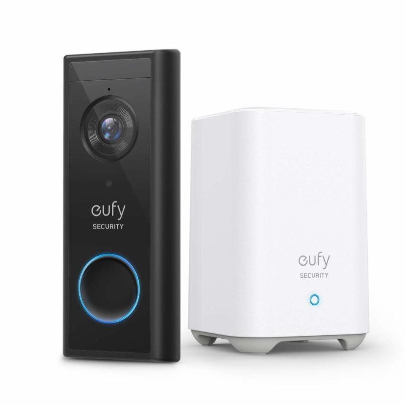 Videozvonek Eufy Video Doorbell 2K black (Battery-Powered) + Home base 2