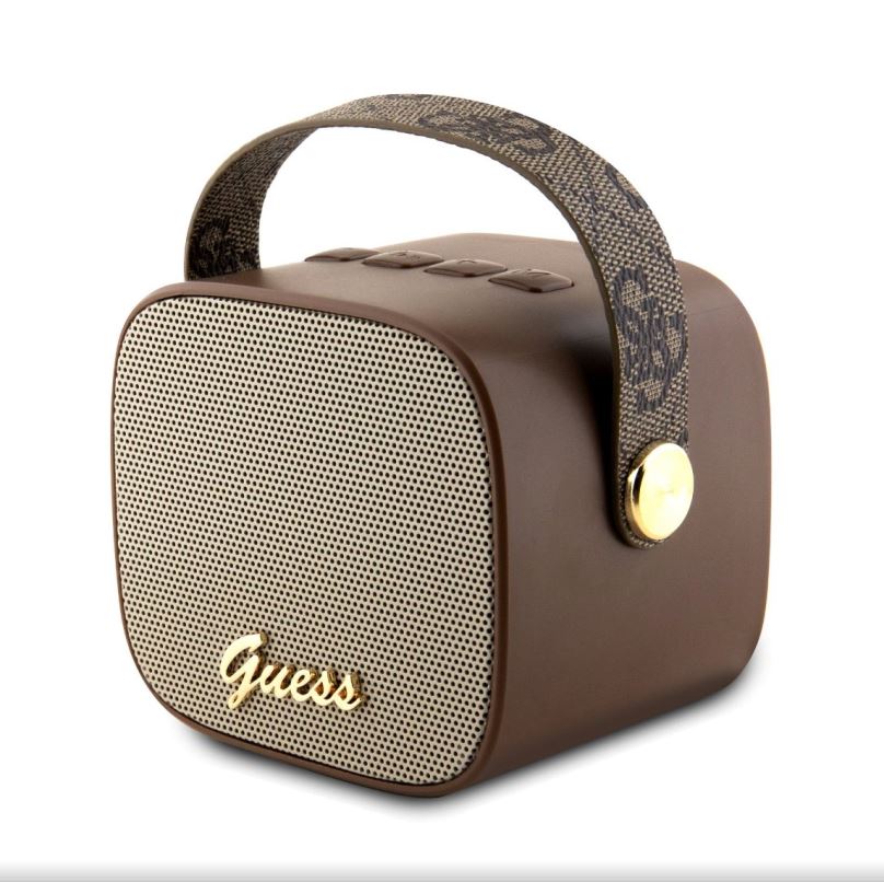 Bluetooth reproduktor Guess Mini PU 4G Strap Brown 5W