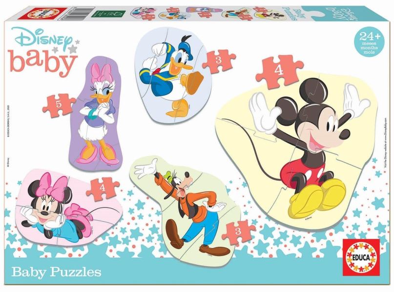 Puzzle Educa Baby puzzle Mickey a přátelé 5v1 (3-5 dílků)