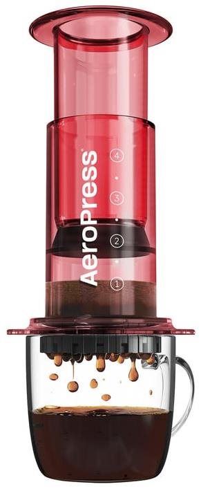 Ruční kávovar Aeropress Clear Red