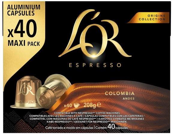 Kávové kapsle L'OR Espresso Colombia 40 kapslí, kompatibilní s kávovary Nespresso®