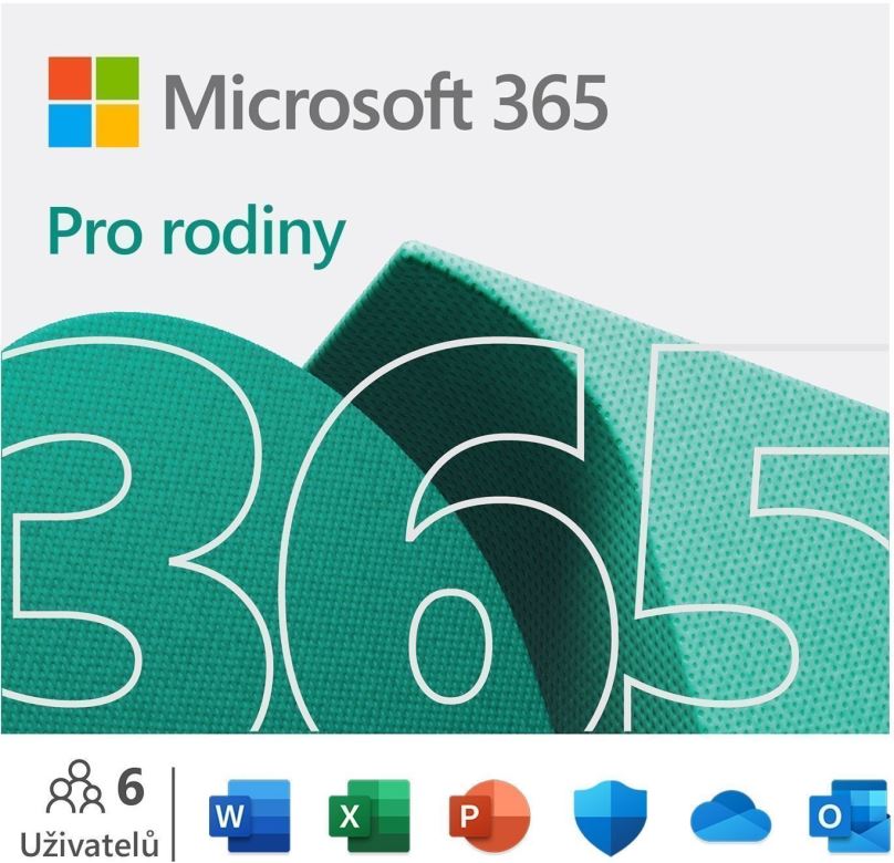 Kancelářský software Microsoft 365 pro rodiny, elektronická licence, nová licence