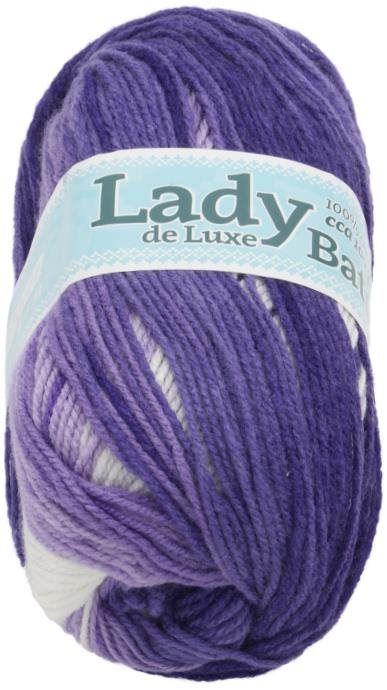 Příze Lady de Luxe BATIK 100g - 612 bílá, fialová
