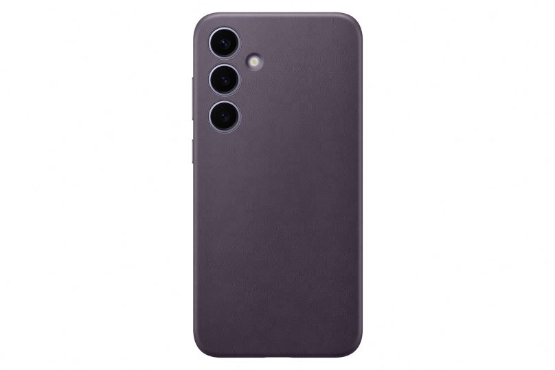 Kryt na mobil Samsung Galaxy S24+ Zadní kryt z veganské kůže Dark Violet