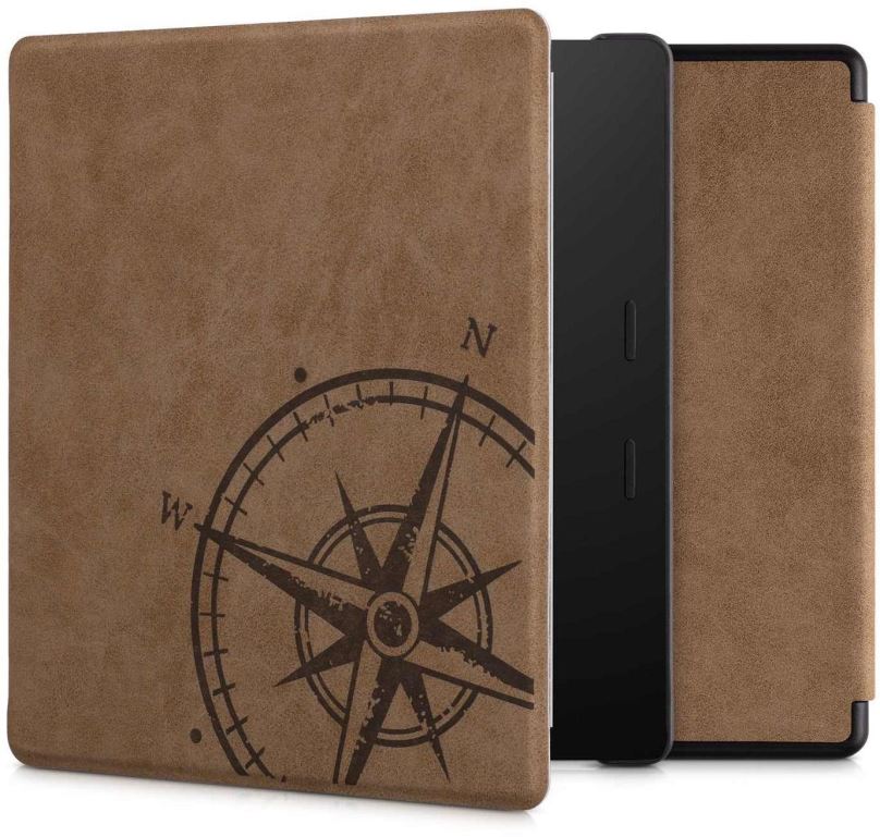 Pouzdro na čtečku knih KW Mobile - Navigational Compass - KW5939101 - Pouzdro pro Amazon Kindle Oasis 2/3 - hnědé