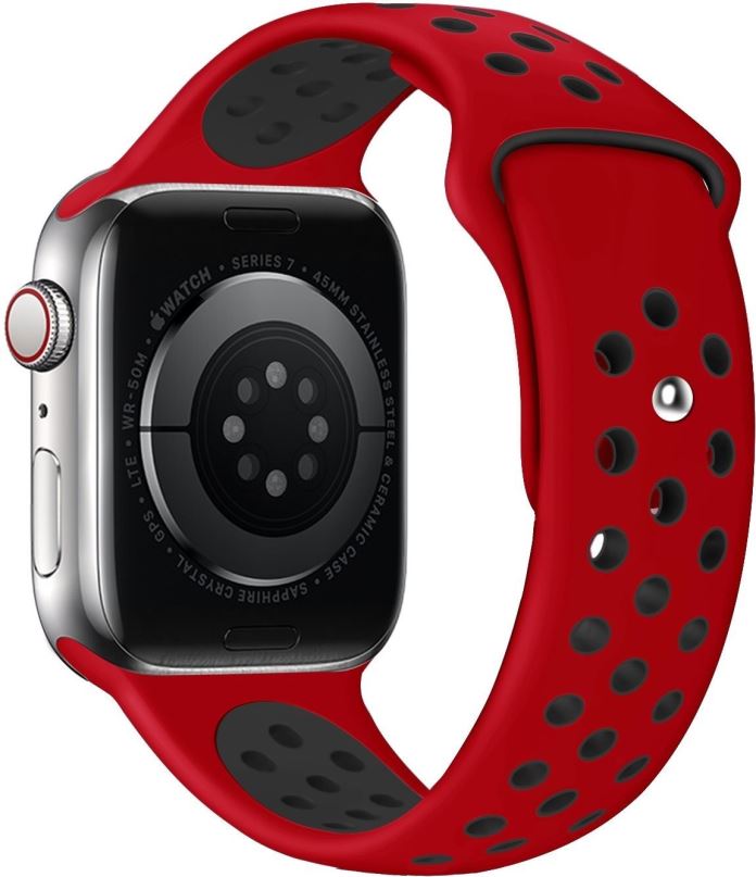 Řemínek Eternico Sporty pro Apple Watch 42mm / 44mm / 45mm  Pure Black and Red