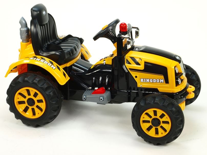 Elektrický traktor pro děti Kingdom, žlutý