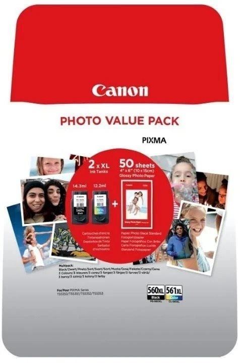 Cartridge Canon PG-560XL/CL-561XL Multipack+ PP-201 10x15cm 50I