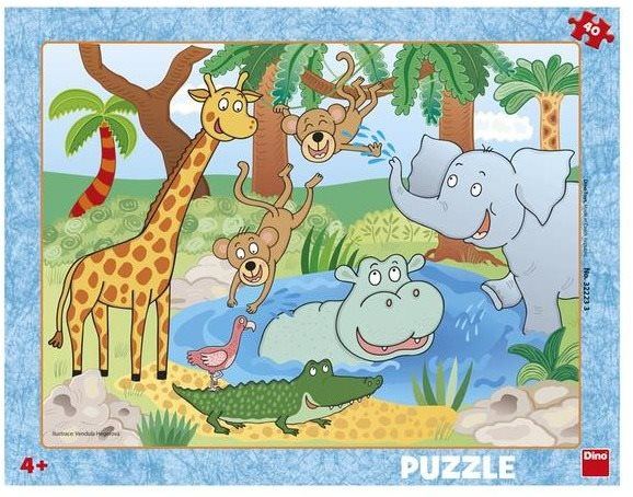 Puzzle Dino Zvířátka v zoo 40 deskové puzzle