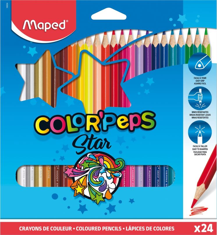 Pastelky MAPED Color Peps 24 barev trojhranné