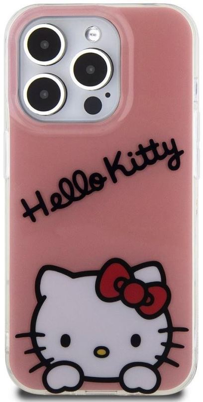 Kryt na mobil Hello Kitty IML Daydreaming Logo Zadní Kryt pro iPhone 15 Pro Pink