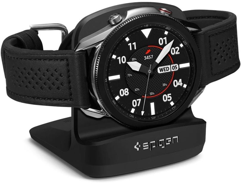 Nabíječka na hodinky Spigen S352 Night Stand Black Samsung Galaxy Watch 3/4, 4 Classic, Watch Active 1/2
