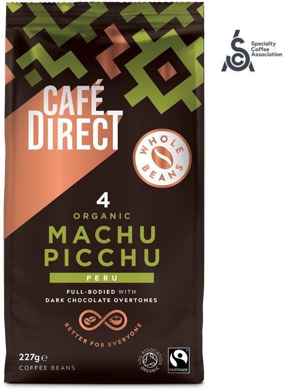 Káva Cafédirect BIO Machu Picchu SCA 82 zrnková káva 227g