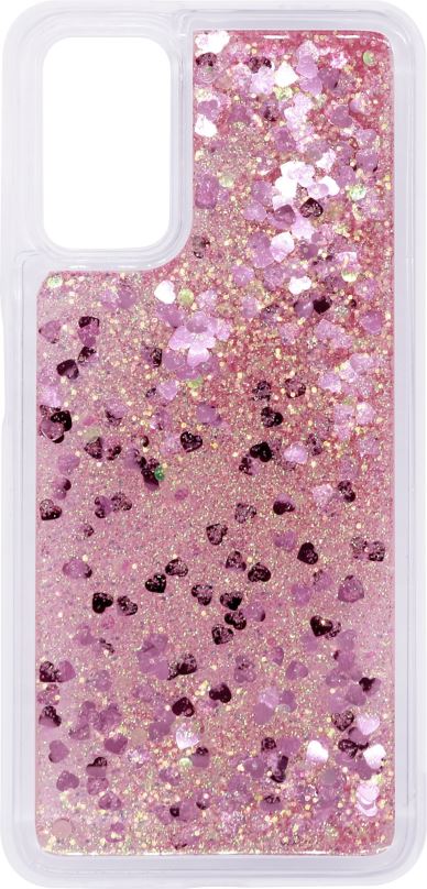 Kryt na mobil iWill Glitter Liquid Heart Case pro Xiaomi POCO M3 Pink