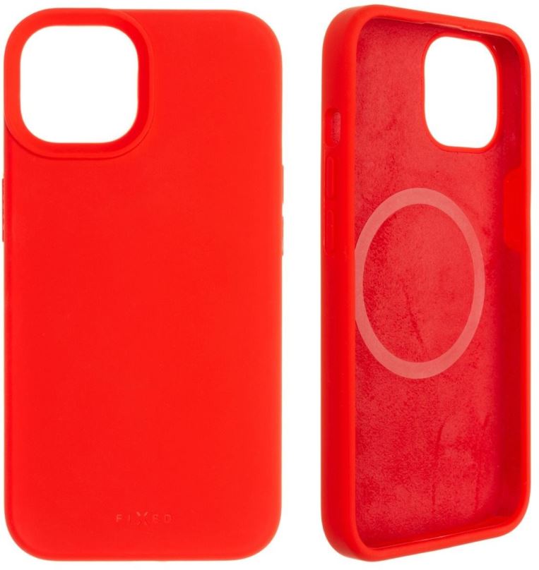 Kryt na mobil FIXED MagFlow s podporou MagSafe pro Apple iPhone 14 červený