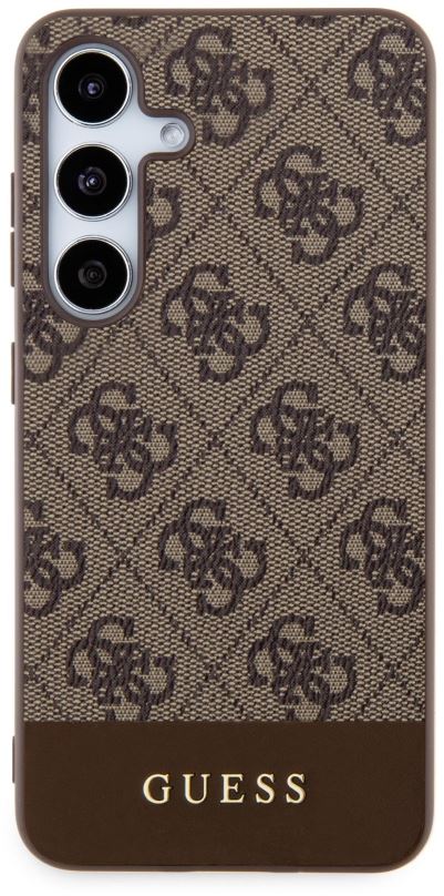 Kryt na mobil Guess PU 4G Stripe Zadní Kryt pro Samsung Galaxy S24+ Brown