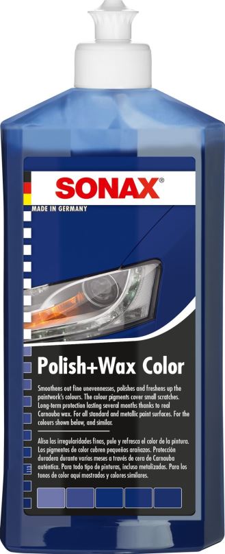Vosk na auto SONAX Polish & Wax COLOR modrá, 500ml
