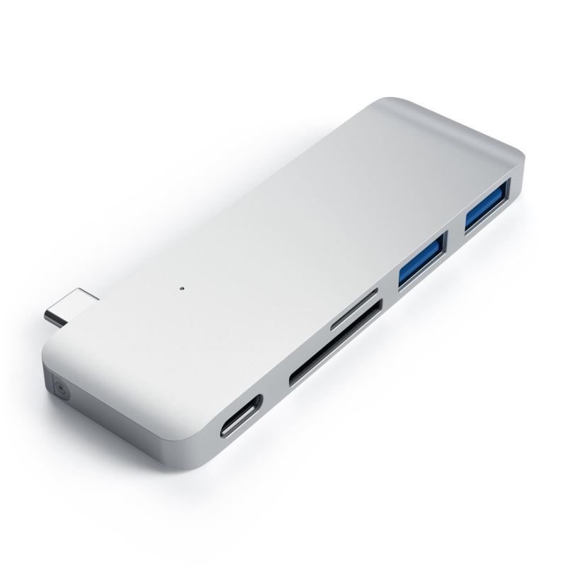 Replikátor portů Satechi Aluminium Type-C Passthrough USB Hub (3x USB 3.0,MicroSD) - Silver
