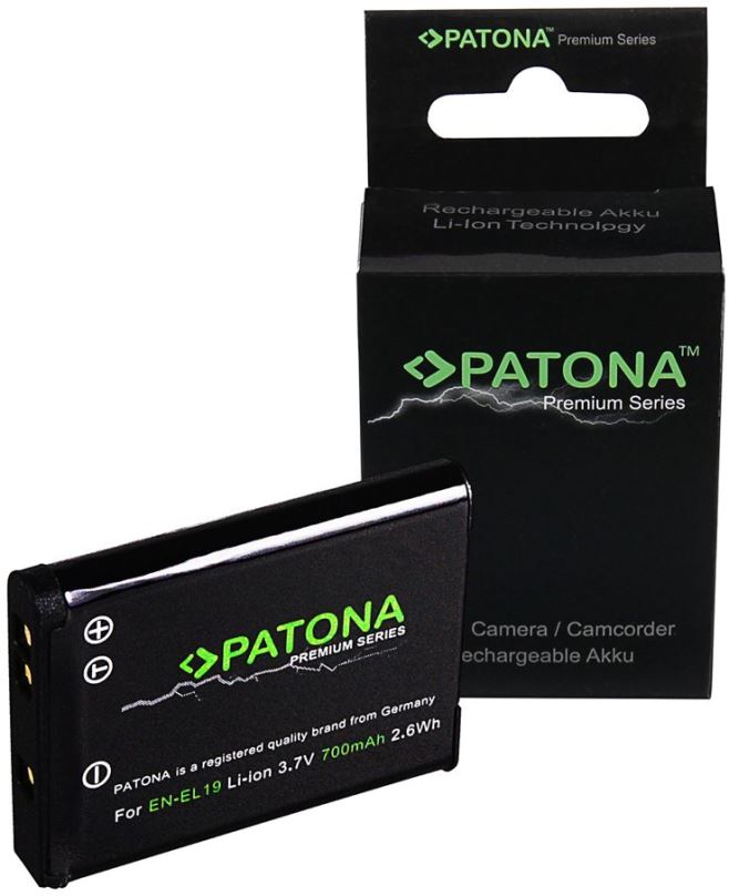 Baterie pro fotoaparát PATONA pro Nikon EN-EL19/EN-EL19A 700mAh Li-Ion Premium