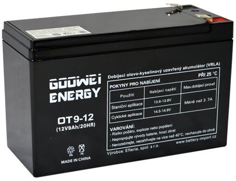 Baterie pro záložní zdroje GOOWEI ENERGY Bezúdržbový olověný akumulátor OT9-12, 12V, 9Ah