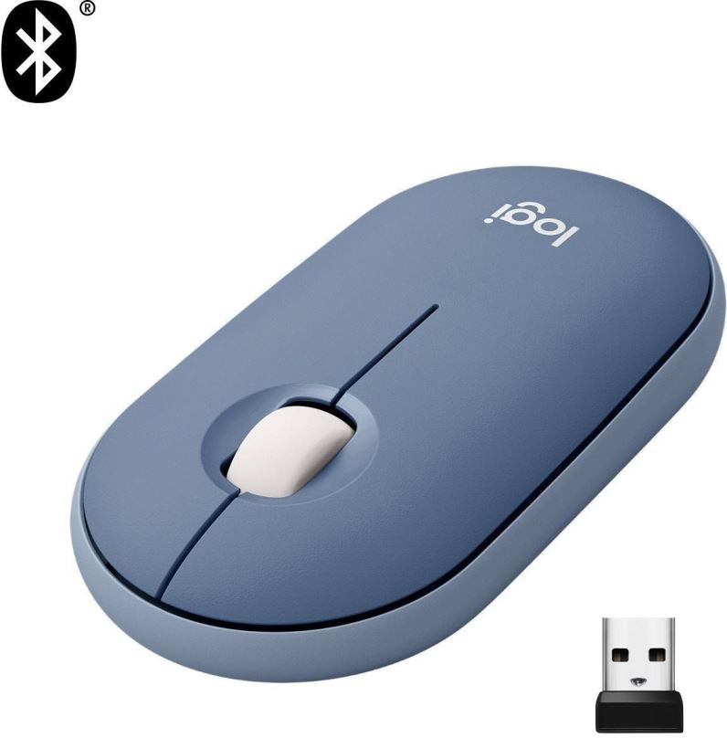 Myš Logitech Pebble M350 Wireless Mouse, borůvková