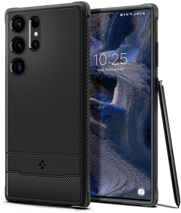 Kryt na mobil Spigen Rugged Armor Black Samsung Galaxy S23 Ultra