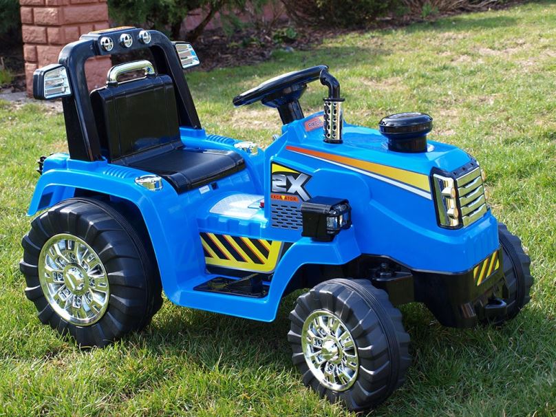 Elektrický traktor pro děti EXCAVATOR, modrý