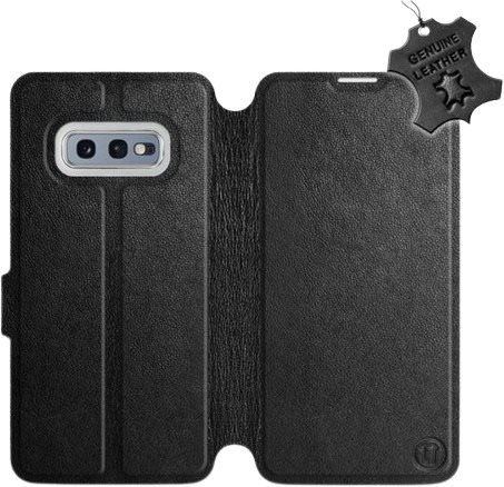 Kryt na mobil Flip pouzdro na mobil Samsung Galaxy S10e - Černé - kožené - Black Leather