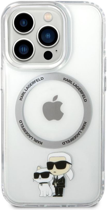 Kryt na mobil Karl Lagerfeld IML Karl and Choupette NFT MagSafe Zadní Kryt pro iPhone 14 Pro Transparent
