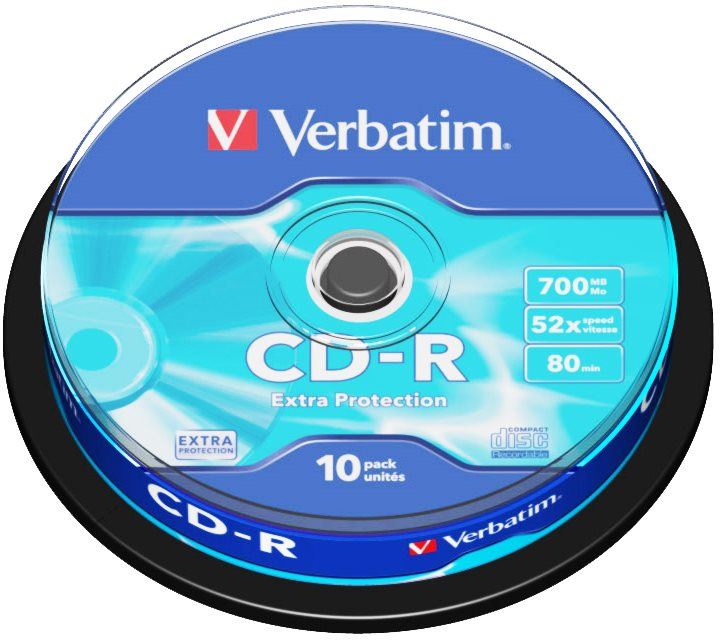 Média VERBATIM CD-R 700MB, 52x, spindle 10 ks