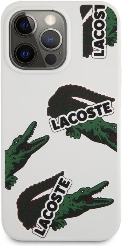 Kryt na mobil Lacoste Liquid Silicone Allover Pattern kryt pro Apple iPhone 13 Pro Max White