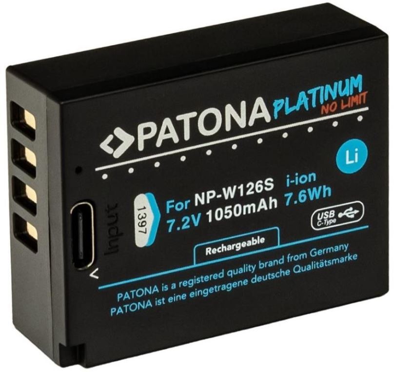 Baterie pro fotoaparát PATONA baterie pro Fuji NP-W126S 1050mAh Li-Ion Platinum USB-C nabíjení