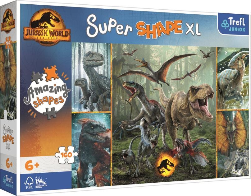 Puzzle Trefl Puzzle Super Shape XL Jurský svět: Neobvyklí dinosauři 160 dílků